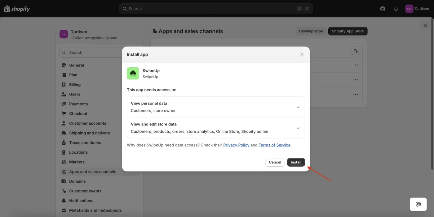 Confirm SwipeUp installation