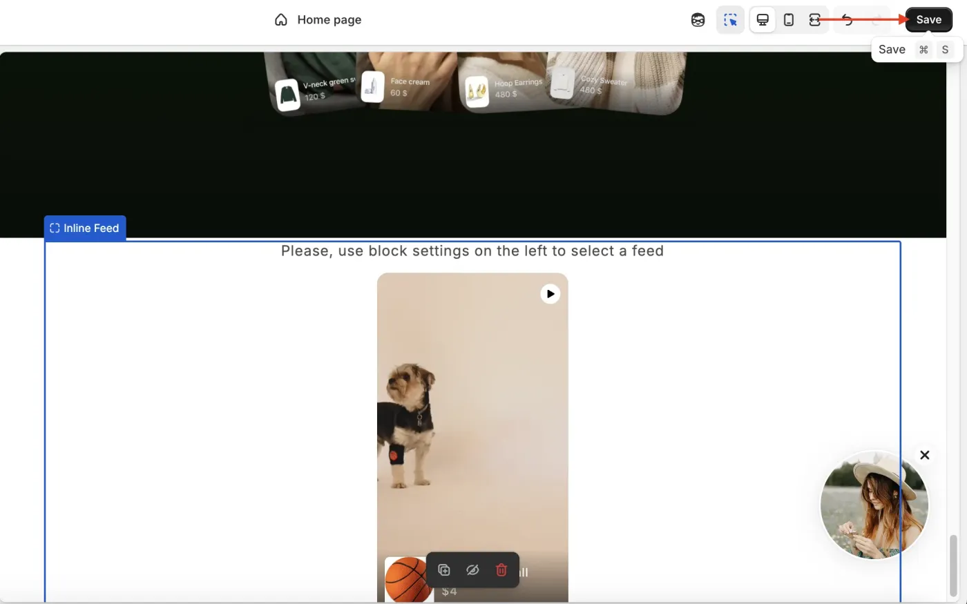 Video feed live on store